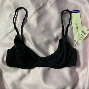 Gottex Jazz Black Textured Push Up Underwire Bikini Top Size 6